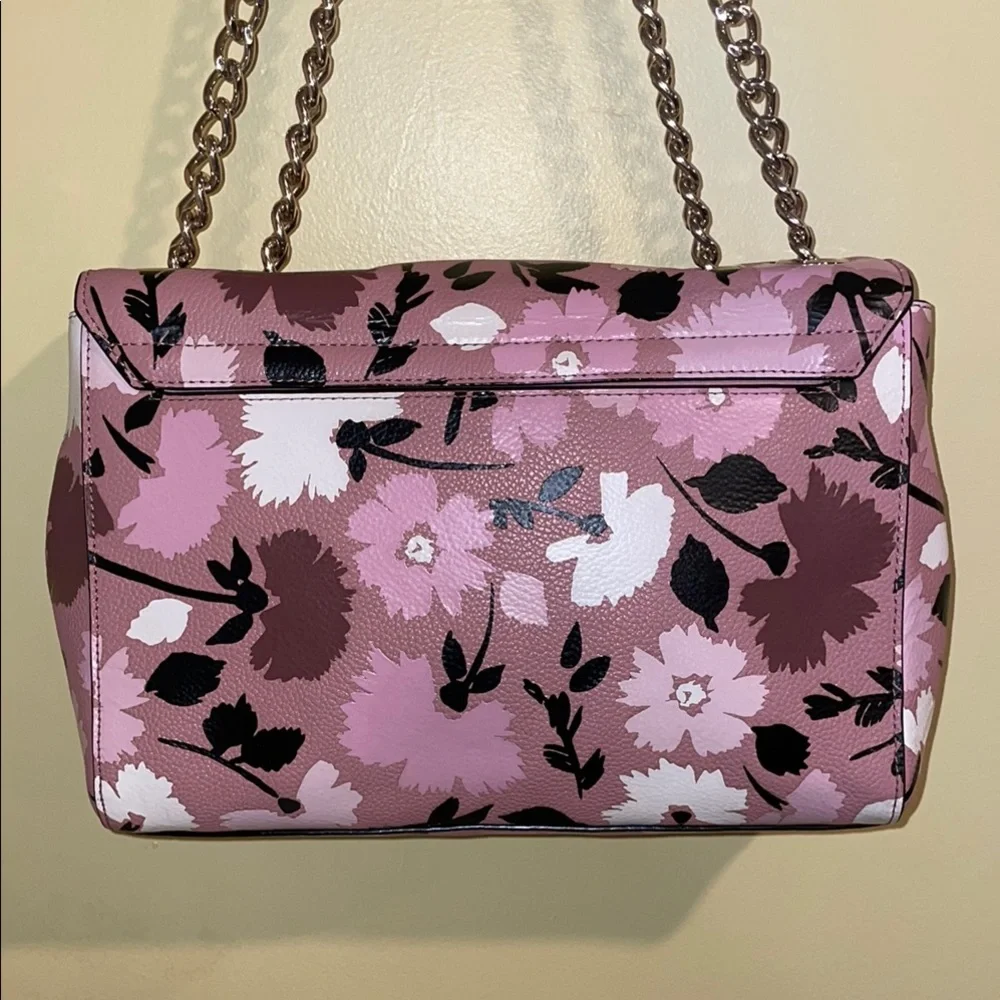 Kate Spade Pink Floral Chain Shoulder Bag – Leather Crossbody Purse, Chic Design